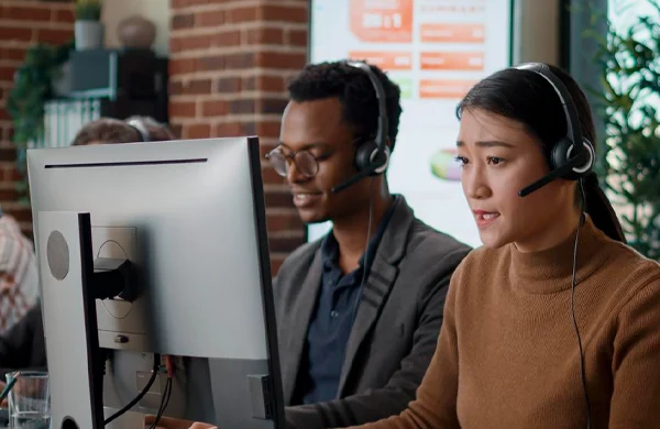 Customer Success team assisting clients